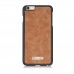 iPhone 6 6s Plus 5.5 - CaseMe Vintage 2 in 1 Genuine Leather Flip Zipper Wallet Protective Cover Case - Brown